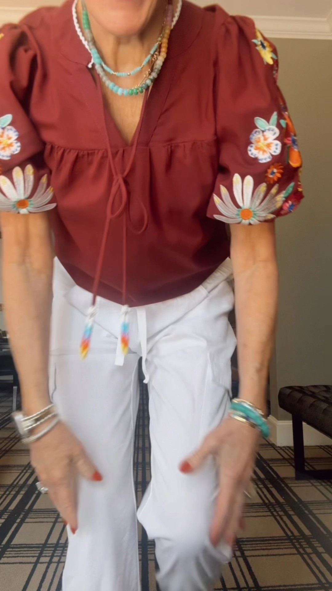 Floral Embroidered V Neck Boho Puff Short Sleeve Shirts Loose Tunic Summer Blouses Tops Fashion Clothes 2025

Lightweight Hiking Cargo Pants Outdoor Quick Dry Casual Travel Sweatpants Joggers Elastic Waist Button Pockets
Office of Angela Scott Sneakers
Multi colored gemstone necklace 

#LTKFindsUnder50 #LTKStyleTip #LTKOver40