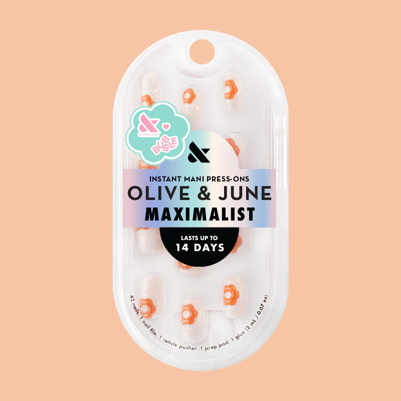 Puffy Bubble Flowers - Press-On | Short | Round | Olive & June