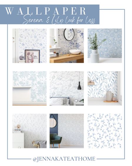 Serena & Lily wallpaper, look for less, coastal, home decor, blue floral, living room, bedroom, office

#LTKhome