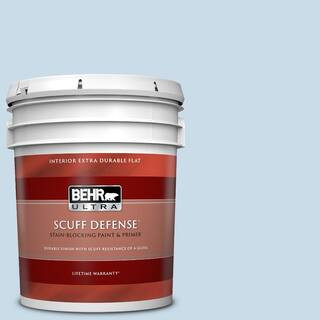 5 gal. #M510-1 Blue Me Away Extra Durable Flat Interior Paint & Primer | The Home Depot