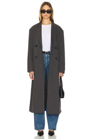 Line & Dot Lennox Coat in Charcoal Grey from Revolve.com | Revolve Clothing (Global)