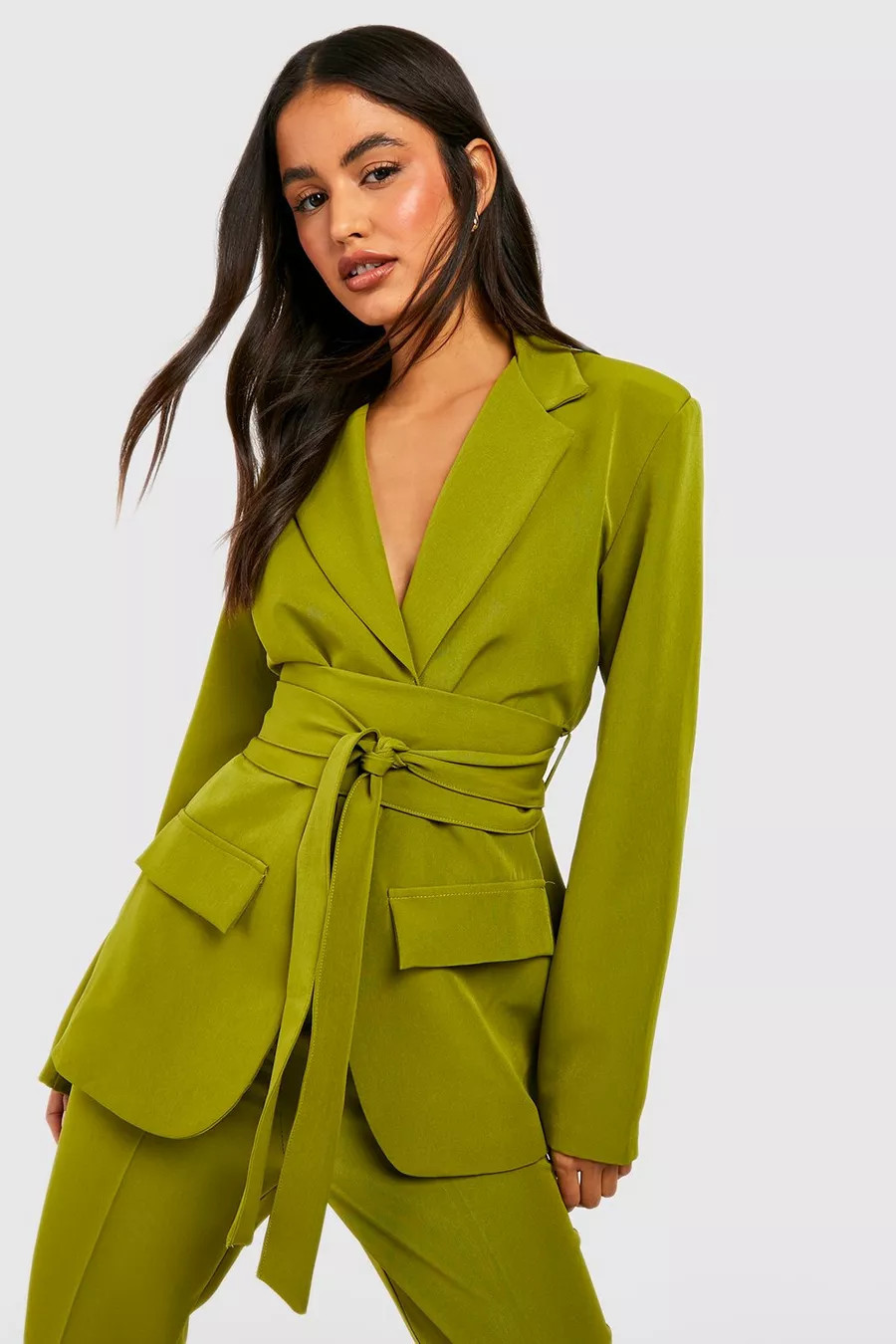 Obi Tie Waist Fitted Tailored Blazer | Boohoo.com (UK & IE)