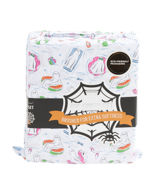 Halloween Pool Ghosts Sheet Set | TJ Maxx