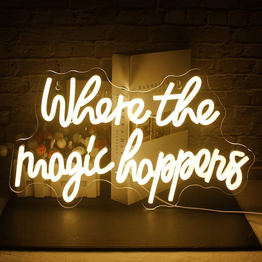 Where The Magic Happens Neon Sign Led Warm White Word Light Up Signs for Wall Decor Usb Powered L... | Amazon (US)
