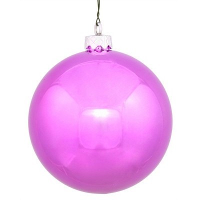 Vickerman 2.75" Shiny Drilled Shatterproof Christmas Ball Ornament - Pink | Target