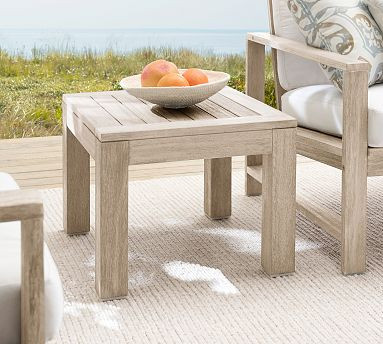 Indio Eucalyptus Square Outdoor Side Table (21") | Pottery Barn (US)