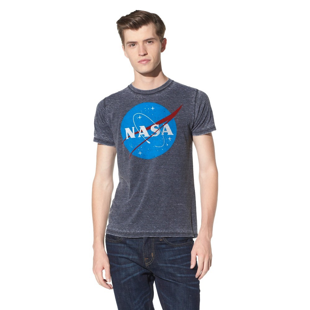 Men's NASA Short Sleeve Graphic T-Shirt Soot Black 2XL | Target