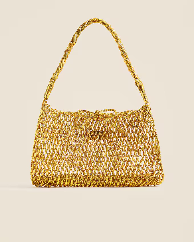 Small Cadiz handknotted shoulder bag in metallic | J. Crew US