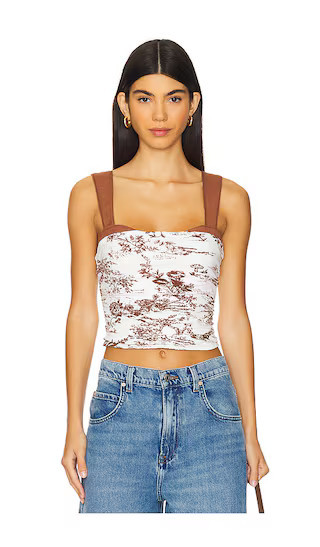 Free People Printed 2 Tone Tank in Brown. - size S | Revolve Clothing (Global)