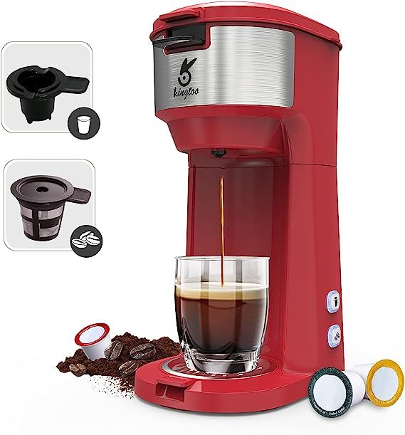 KINGTOO Single Serve Coffee Maker, Single Serve K Cup Coffee Maker for K-Cup Pod & Ground Coffee,... | Amazon (US)