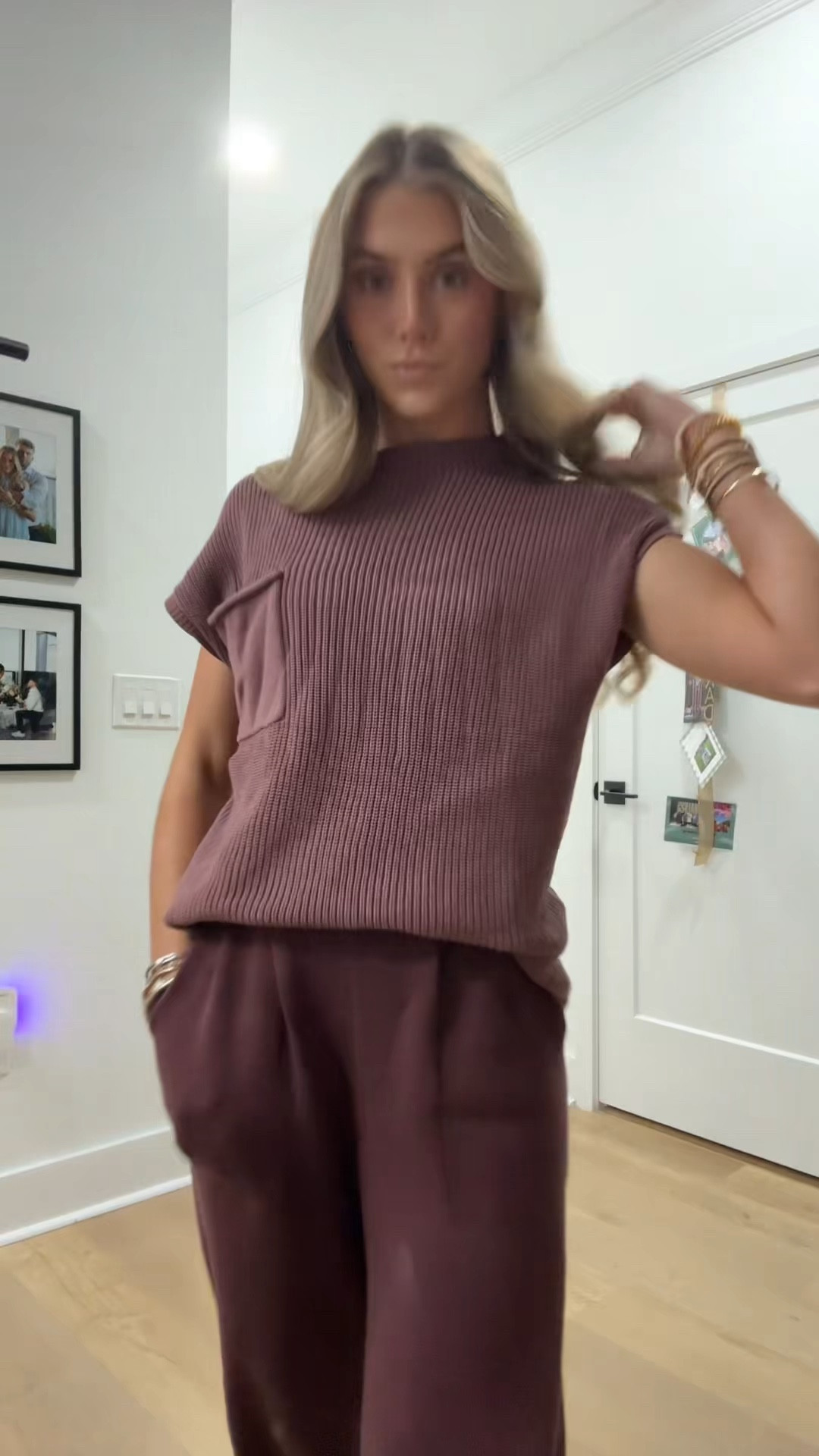 Amazon size XS in purple ANRABESS Women Two Piece Outfits Summer Sweater Vest Crop Top Pants Lounge Matching Set Travel Airport Beach Vacation Clothes

#LTKootd #LTKSaleAlert #LTKTravel