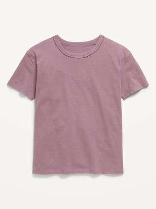 Oversized Short-Sleeve Raw-Edge T-Shirt for Girls | Old Navy (US)