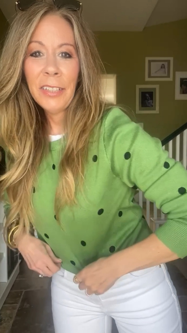Ootd! Cute sweater that’s affordable! 

It’s on the room, your side, so stick true to size. There are other color options available, but this one is just so cute if you love polkadots.  It’s also great for petite because the print isn’t overdone. 

Pull out your white jeans and sandals, my friends!

Cheers 
Jill 💋

#LTKOver40 #LTKPetite #LTKootd