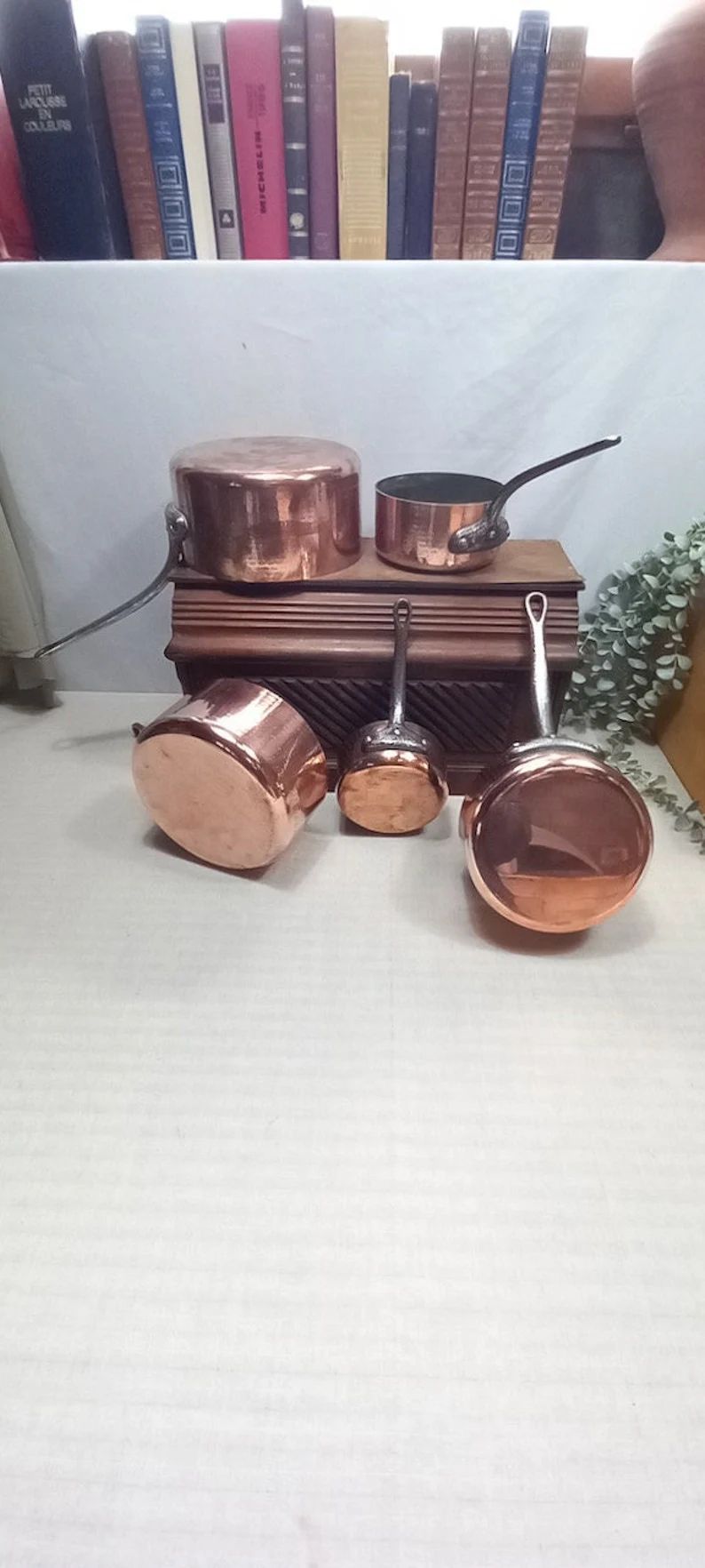 French Hammered Copper Pot Set  5 Copper Pots  Farmhouse - Etsy | Etsy (US)