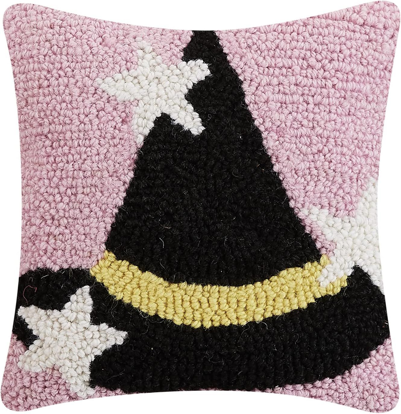 Peking Handicraft Witch Hat with Stars Halloween Polyfill Hook Throw Pillow, 10-inch Square, Wool... | Amazon (US)