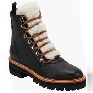 MARC FISHER $199 Shoes Womens Izzie Genuine Shearling Lug Sole Boot Size 6 NEW | Poshmark