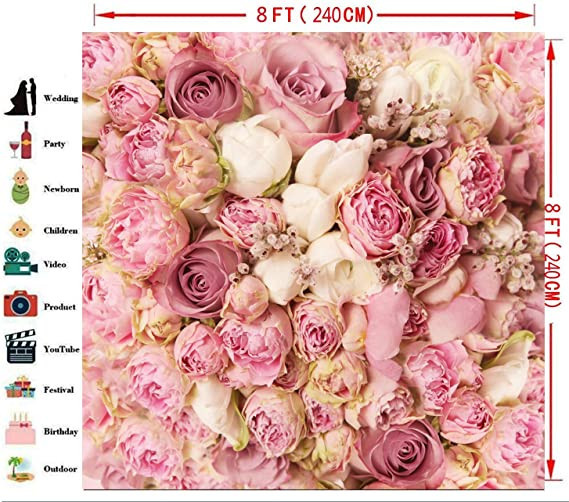 WOLADA Flower Backdrop Spring Floral Backdrops for Photography Wedding Birthday Family Party Phot... | Amazon (US)