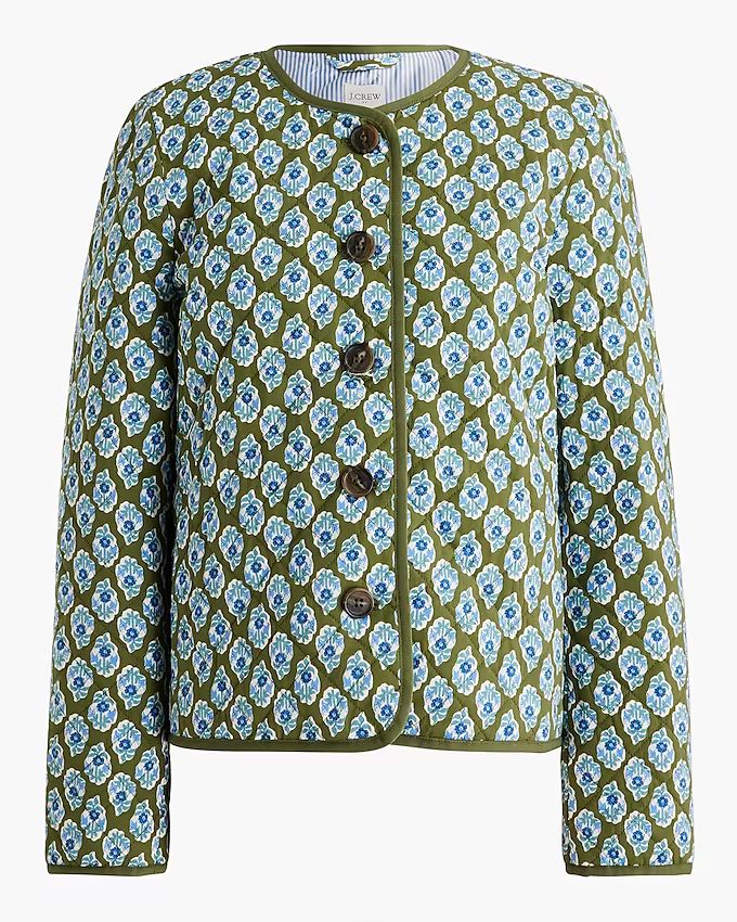 Block-print quilted jacket | J.Crew Factory