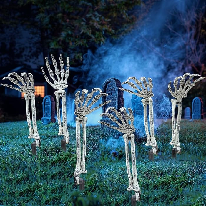 AISENO 6PC Realistic Skeleton Arm Stakes for Halloween Decorations Outdoor | Amazon (US)