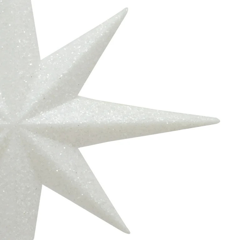 Vickerman 8" White Iridescent Glitter Bethlehem Star Christmas Ornament, 4 per Box | Walmart (US)