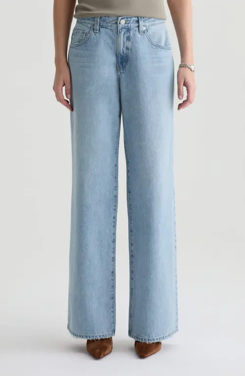 Adria Low Rise Baggy Wide Leg Jeans in Soft Focus at Nordstrom, Size 33 | Nordstrom