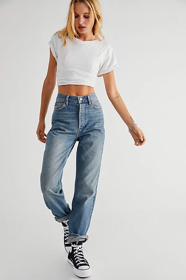 The Lasso Jeans by We The Free at Free People, Back Road Blue, 28 | Free People (Global - UK&FR Excluded)