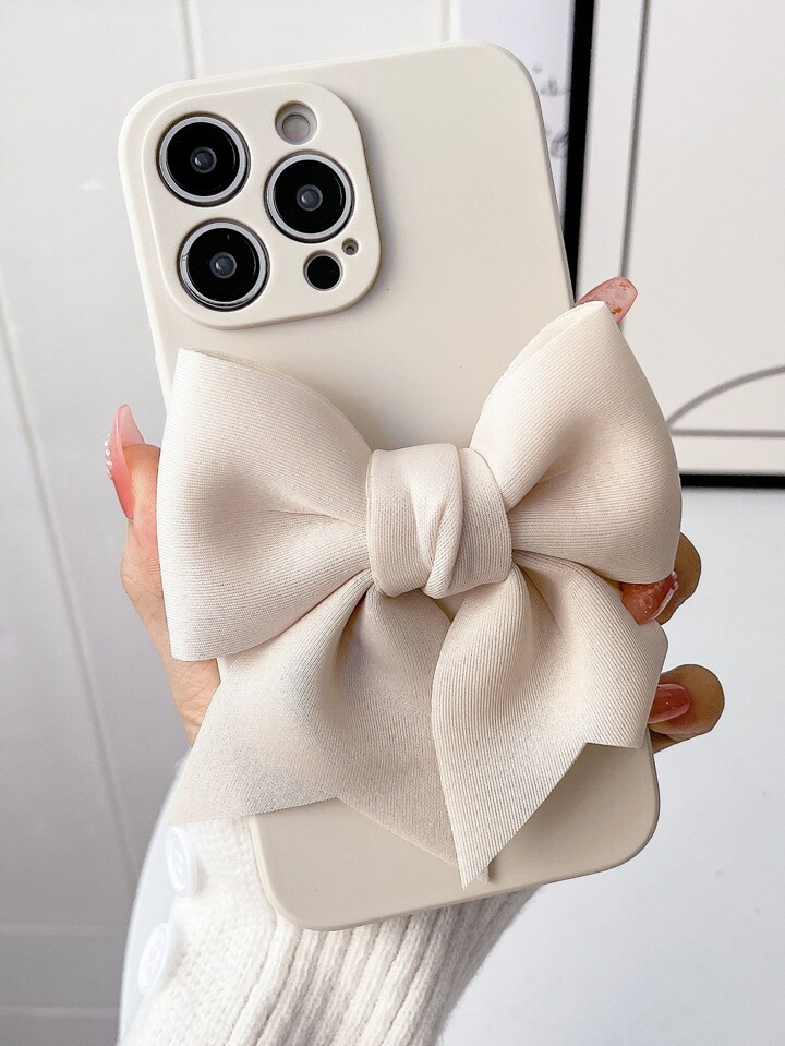 Funda para teléfono con decoración de lazo compatible con iPhone15/15Plus/15Pro/15Promax | SHEIN