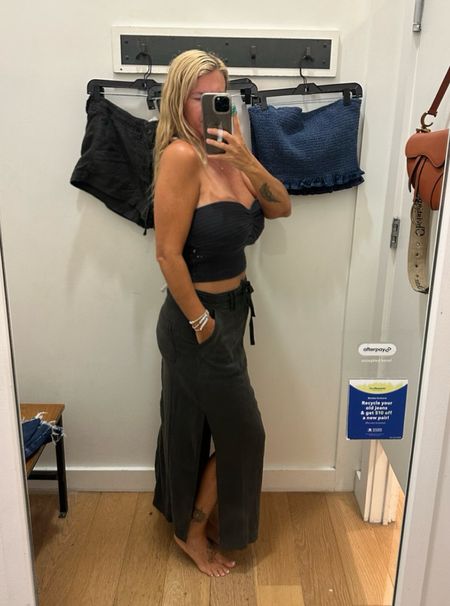 Love this maxi linen skirt with high slits and loose fit. Perfect for summer love linen all year but summer it’s my fave not too hot and we knew the summer is going to be record breaking hot! #americaneagle #over40fashion #skirt #linenskirt #maxiskirt #crochettop #tubetop #summerfashion #summerstyle #boho 

#LTKOver40 #LTKSeasonal #LTKStyleTip