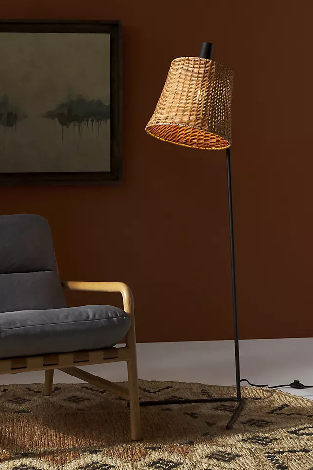 Abra Rattan Floor Lamp | Anthropologie (US)