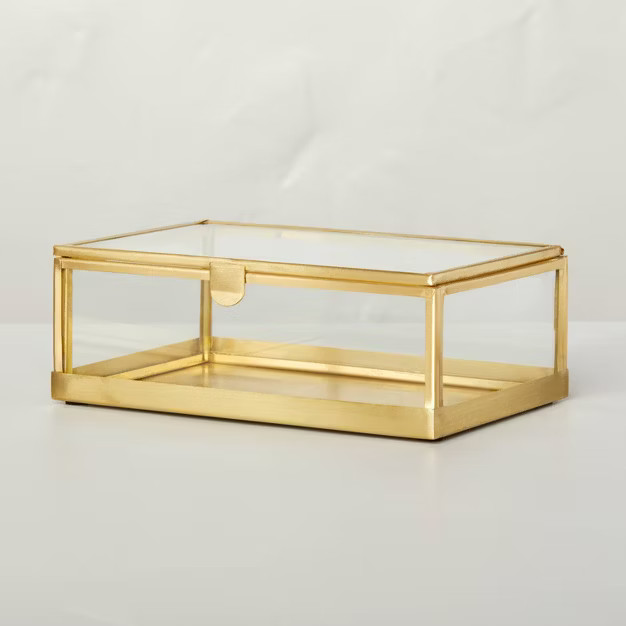 Metal & Glass Trinket Box Brass Finish - Hearth & Hand™ with Magnolia | Target