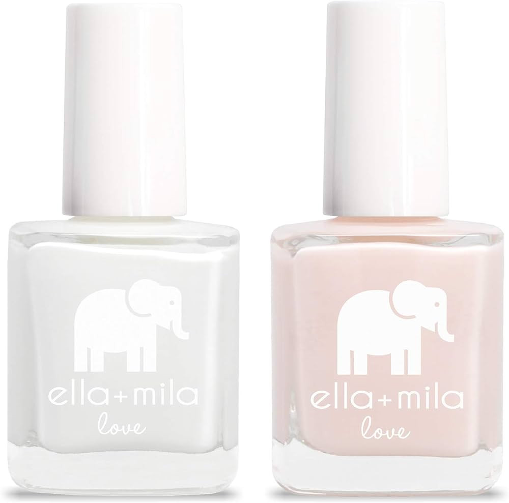 ella+mila Professional Nail Polish Set - Quick Dry Nail Polish - Long-Lasting & Chip Resistant Nail Polish Kit (Love Collection - French Manicure 2 Pack - 0.45 fl oz each) | Amazon (US)