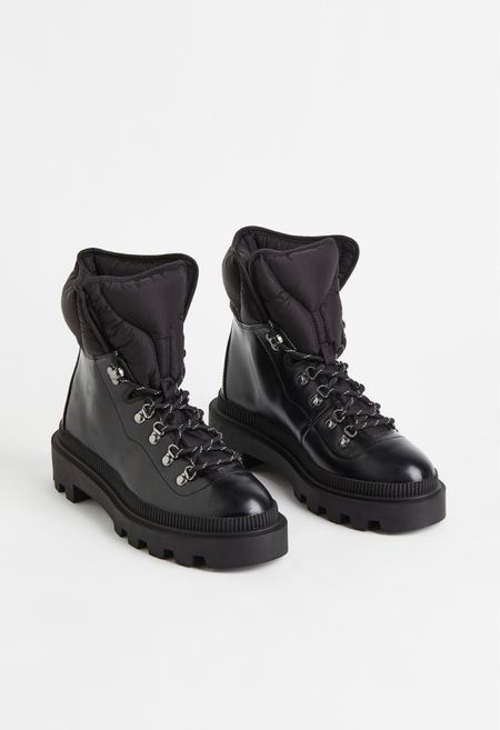 Puffy black combat boots 
.
Hiking boots Fall fashion fall outfit fall transitional layering winter fashion winter outfit 

#LTKSeasonal #LTKshoecrush #LTKunder100