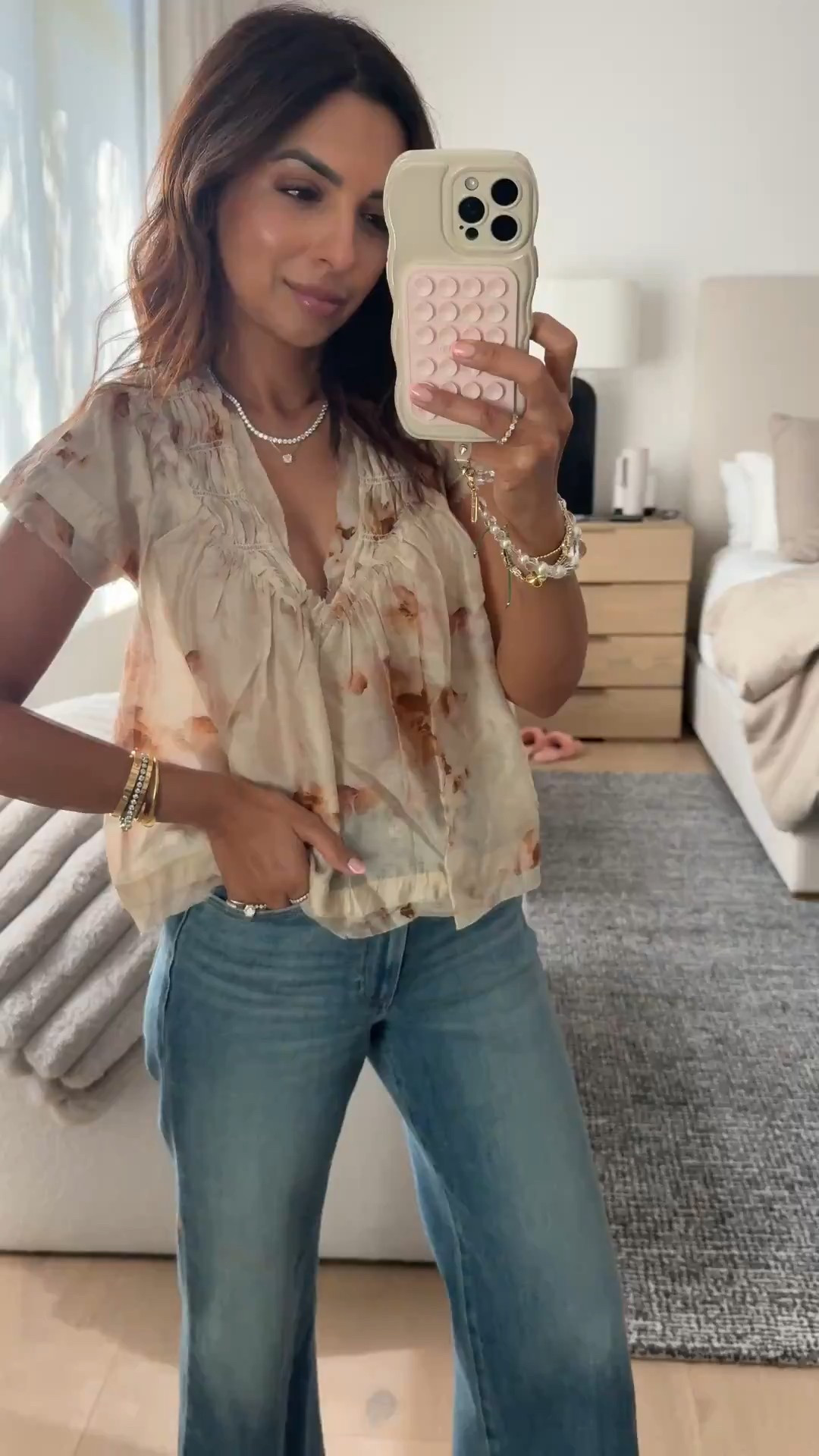 This gorgeous top is on sale! It's so delicate and beautiful & feminine! Has a looser fit so I did an xxs 

#LTKOver40 #LTKSaleAlert