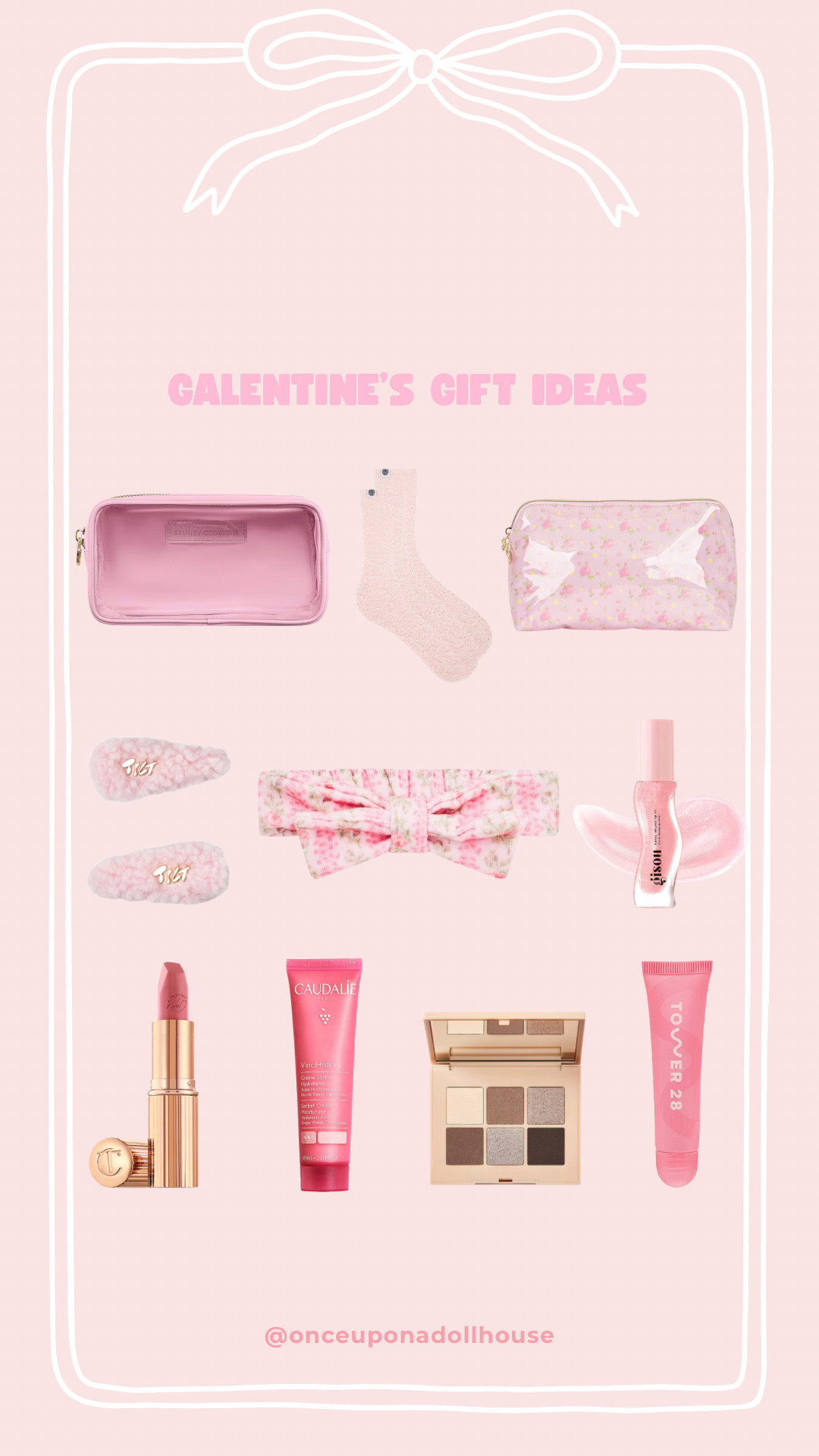 Galantine’s Gift Ideas!

Makeup bag, lipstick, lipgloss, eyeshadow palette, socks, clips, lip oil, moisturizer 

#LTKselfcare #LTKValentine #LTKBeauty