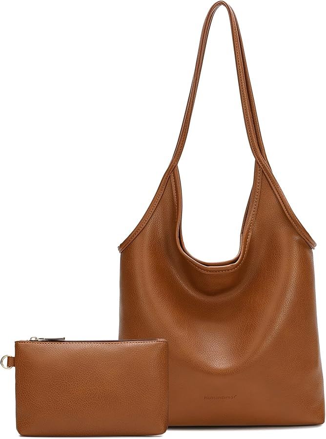 Montana West Slouchy Hobo Bags for Women Soft Designer Shoulder Purses Ladies Top Handle Handbag | Amazon (US)