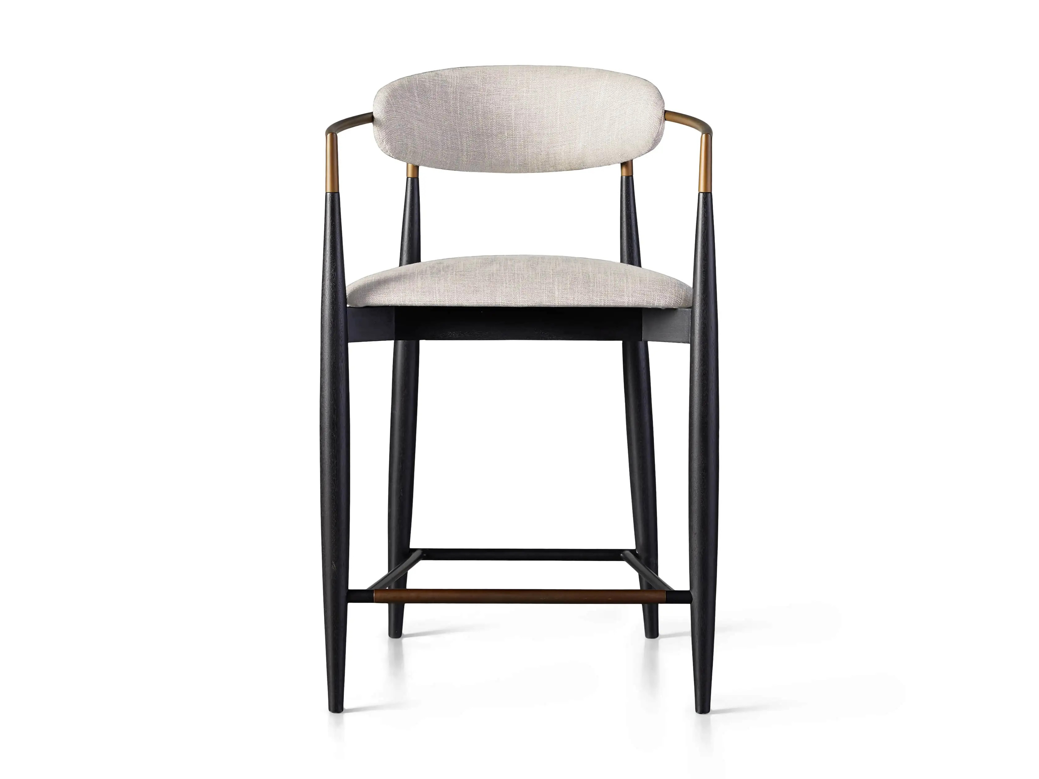 Jagger Stool in Black with Antique Brass | Arhaus