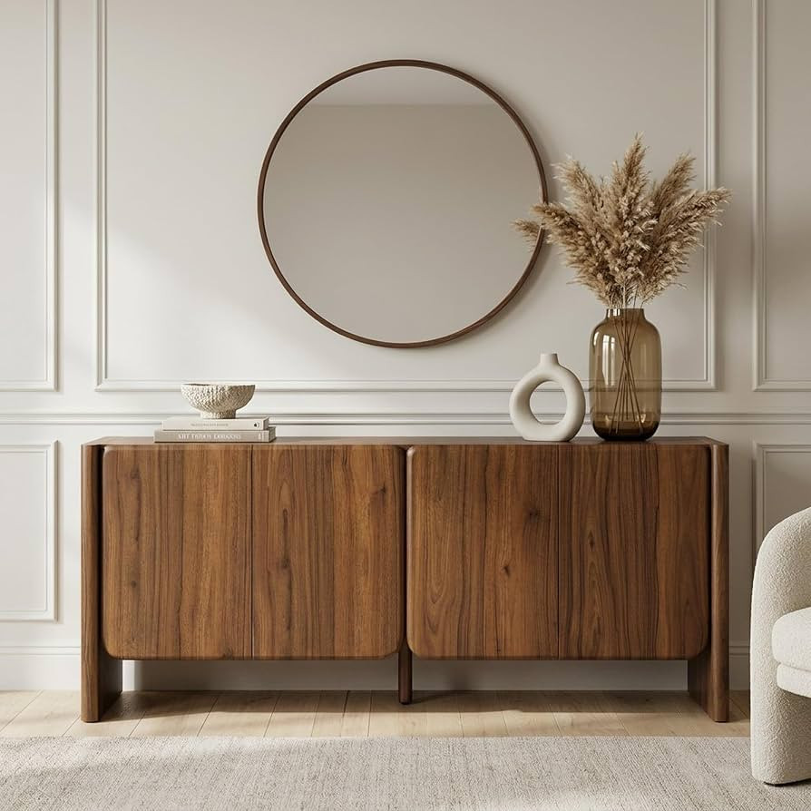 Christopher Knight Home Mona MDF Sideboard Cabinet with Arc Curved Door, Mid-Century Modern Accen... | Amazon (US)