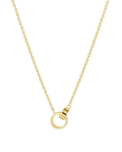gorjana Women’s Rose Interlocking Necklace, 18K Gold Plated, Adjustable Chain, Double Ring Charm | Amazon (US)