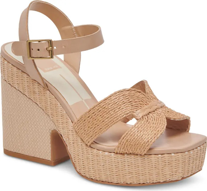 Cale Woven Raffia Platform Sandal (Women) | Nordstrom