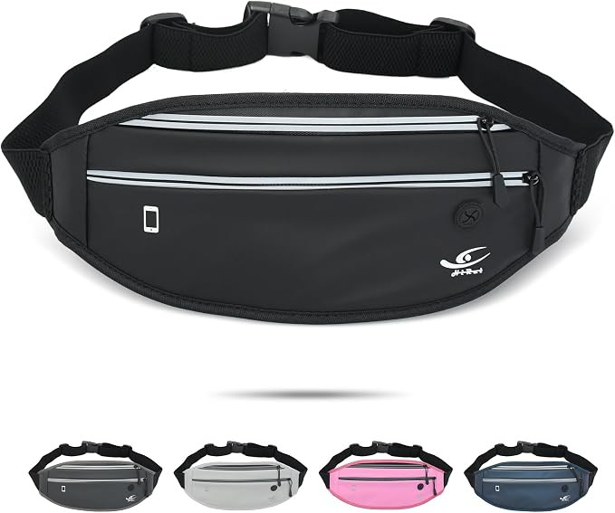 Slim Fanny Pack for Men Women, Adjustable Exercise Waist Pack Reflective Running Belt for Sports ... | Amazon (US)
