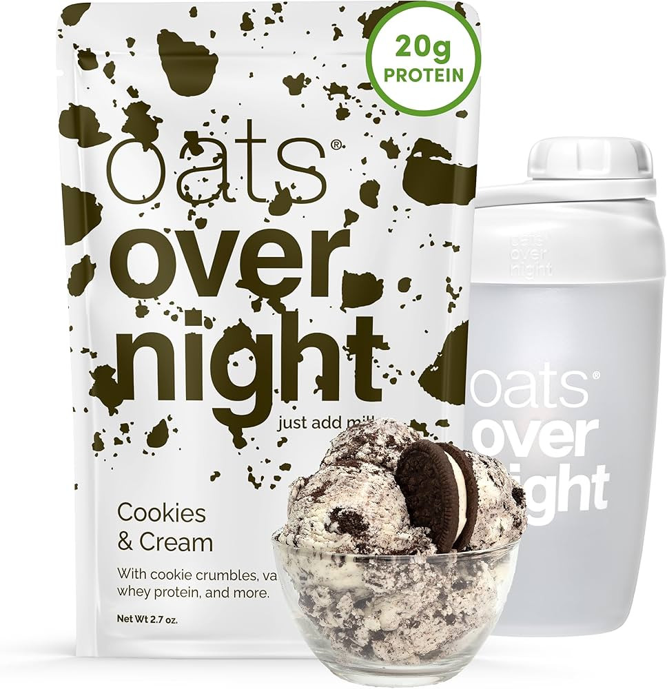 Oats Overnight Cookies & Cream - Overnight Oats with 20g Whey Protein, High Fiber Breakfast Prote... | Amazon (US)