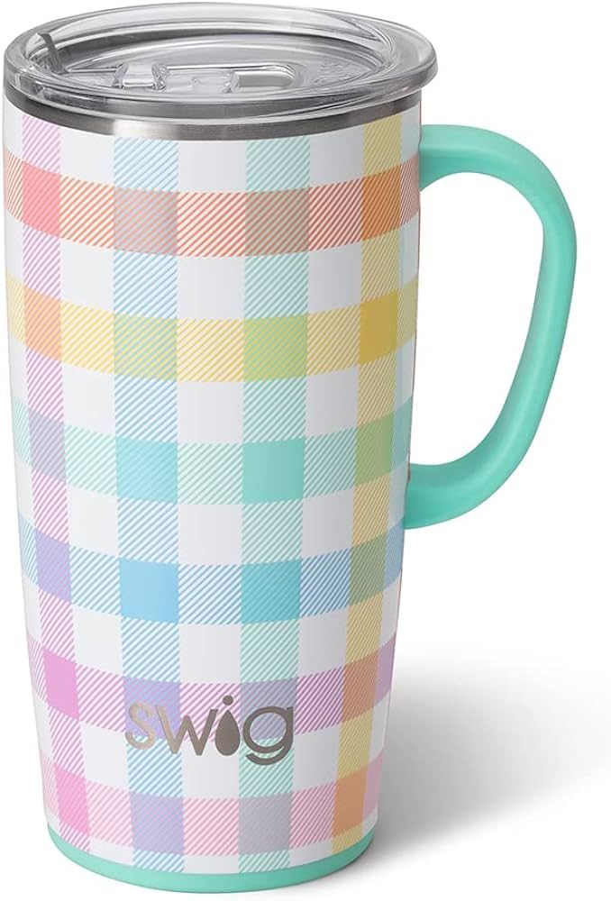 Swig Life 22oz Tall Travel Mug with Handle and Lid, Cup Holder Friendly, Dishwasher Safe, Stainle... | Amazon (US)