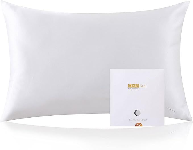 ZIMASILK 100% Mulberry Silk Pillowcase for Hair and Skin Health,Soft and Smooth,Both Sides Premiu... | Amazon (US)