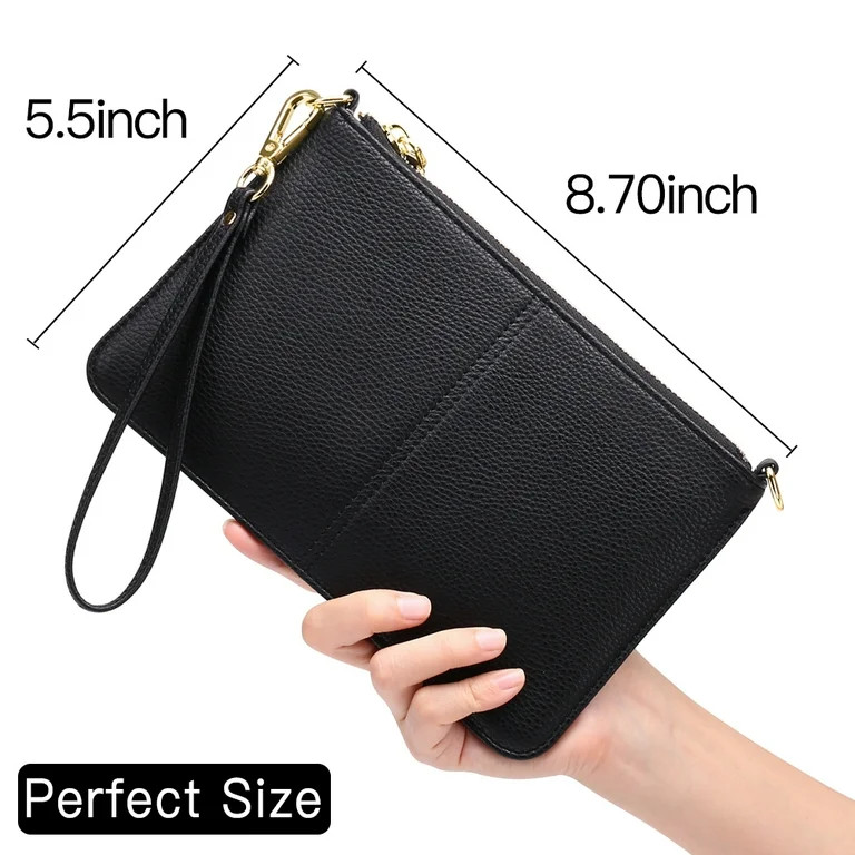 Sendefn Leather Wristlet Clutch Small Women Crossbody Shoulder Bag Wallet Purses RIFD Card Slots | Walmart (US)