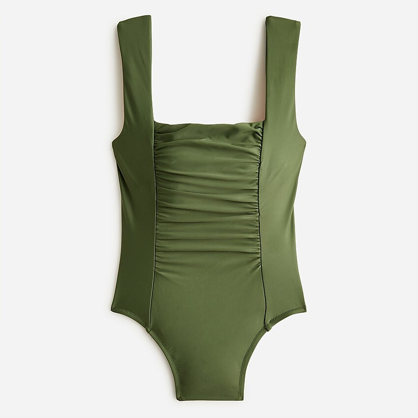 Ruched squareneck one-piece | J. Crew US