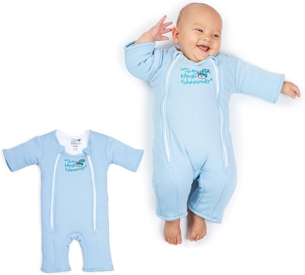 Baby Merlin's Magic Sleepsuit - Swaddle Transition Product - Cotton - Blue - 6-9 Months | Amazon (US)