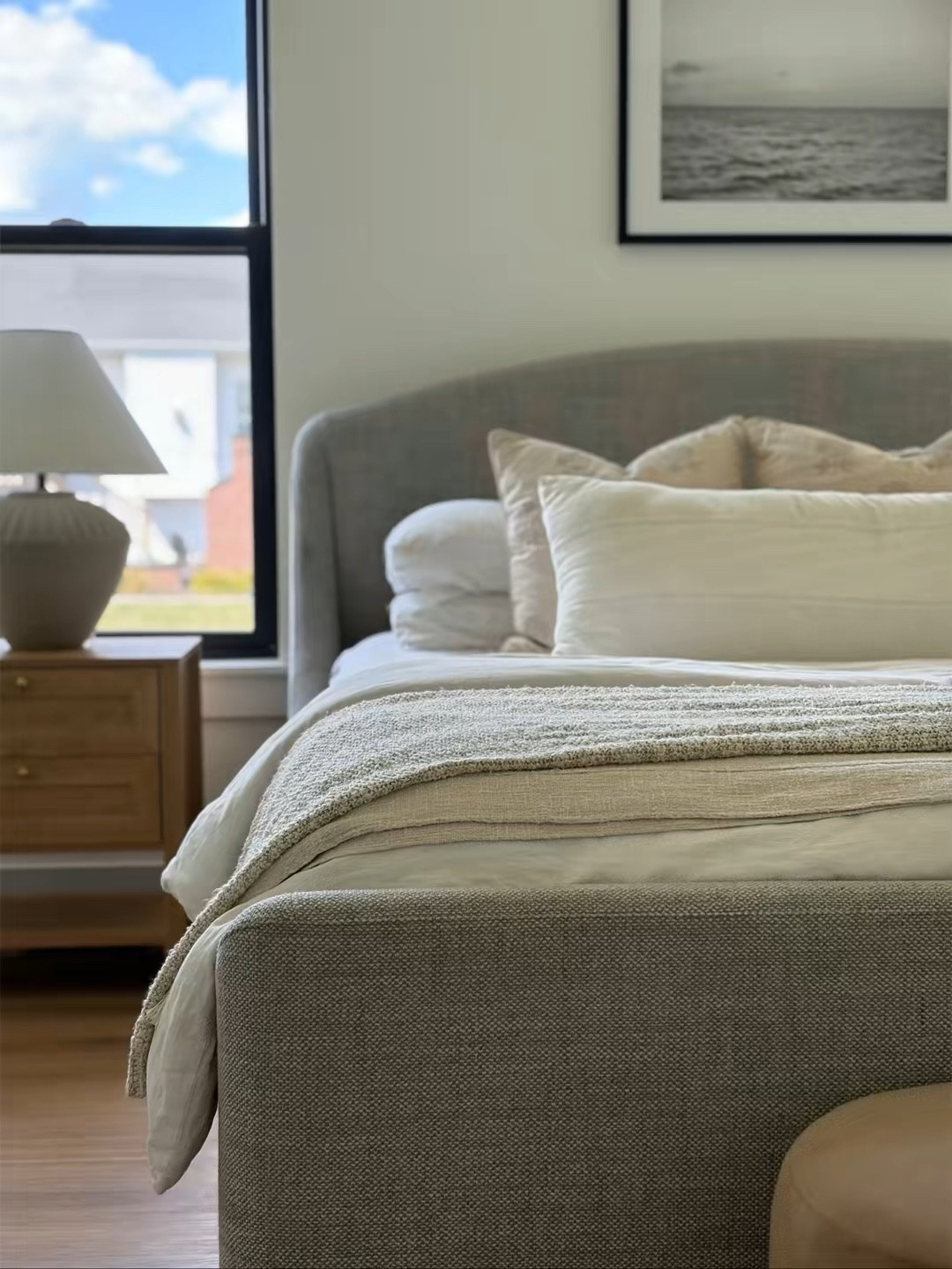 Upholstered bed frame and night stands 

#LTKHome