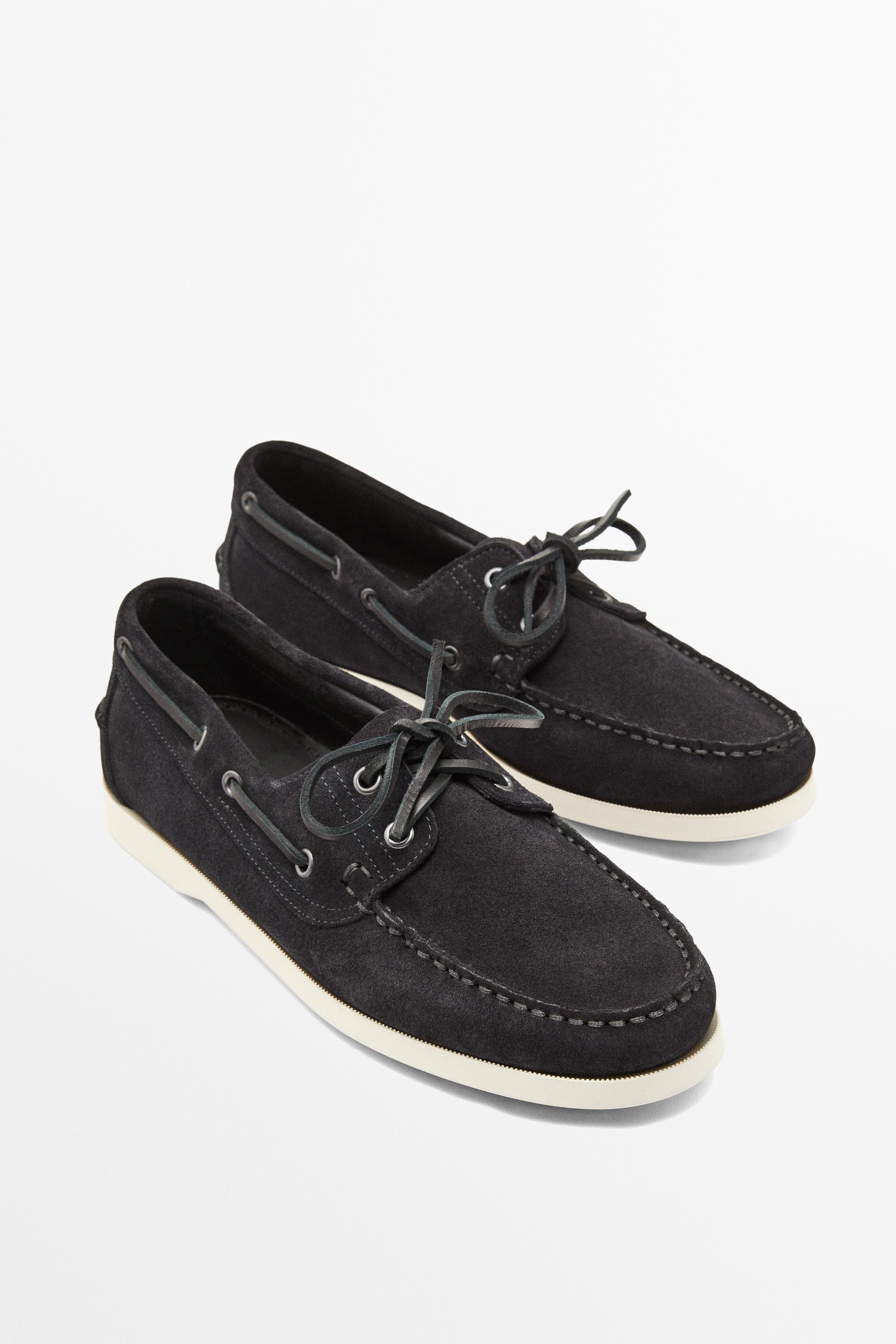 Leather deck shoes | Massimo Dutti US