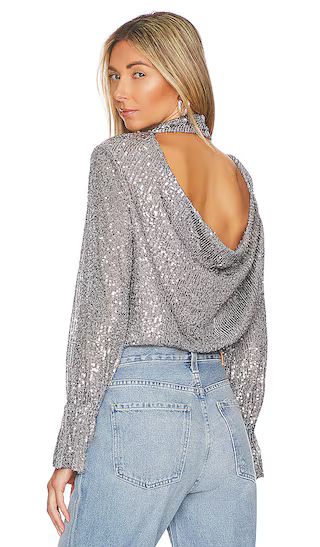 Sequin Drape Back Top in Silver Dust | Revolve Clothing (Global)
