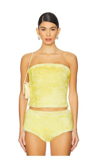 CULTNAKED Power Faux Fur Bandeau Top in Yellow. - size XXL | Revolve Clothing (Global)